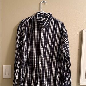Burberry Men's Black and White Plaid Shirt
